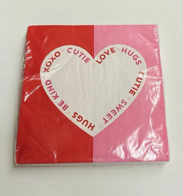 Новый 12 Valentine текстуры салфетки сердце красный розовый 6 1/2» любовь сделано в США - Изображение 1 из 4