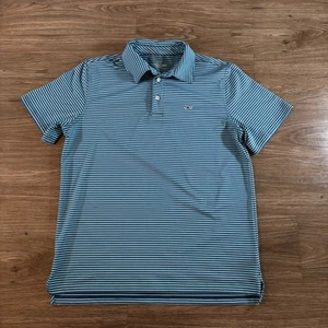 VINEYARD VINES Sankaty Golf Polo Shirt XL Extra Large Boys 18 Blue Striped - Picture 1 of 7