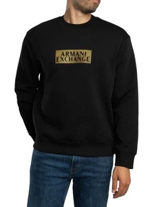 Armani Exchange Men's Diagonal Graphic Sweatshirt, Black - Picture 1 of 5