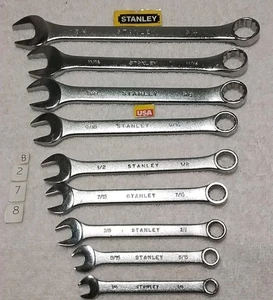 STANLEY 9pc COMBINATION WRENCH SET "FORGED ALLOY " SAE "NEW " USA 🇺🇸 - Picture 1 of 7