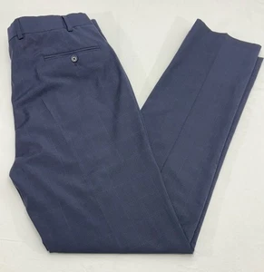 Pantaloni Brooks Brothers Tollegno 1900 Regent Fit foderati in lana marina a quadri 38X34 - Foto 1 di 10