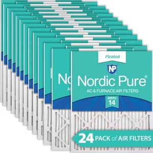 18x20x1 (17_1/2x19_1/2) Pleated MERV 14 Air Filters 24 Pack - Picture 1 of 7