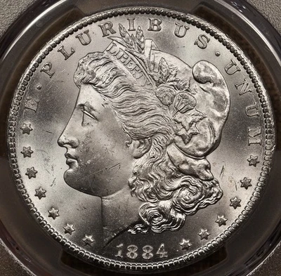 1884-CC Morgan dollar, PCGS MS65, super fresh satin white gem DavidKahnRareCoins - Image 1 of 4