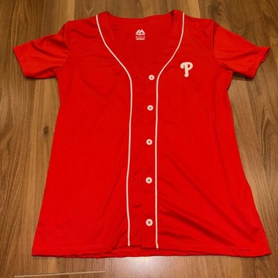 Phillies, Camisa mediana con botones para mujer, manga corta Foto 1 de 4