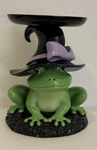Bath And Body Works Halloween Frog Pedestal Three Wick Candle Holder  - Picture 1 of 6