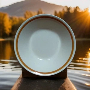 JI Stonecrest Andre Ponche Collection Pamela Serving Bowl with Orange Trim 9.5"D - Picture 1 of 5
