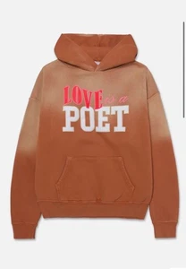 Ryoko Rain Love Is A Poet Hoodie Pullover Sweatshirt Sizs Small Ombre Tan Pink - Picture 1 of 10