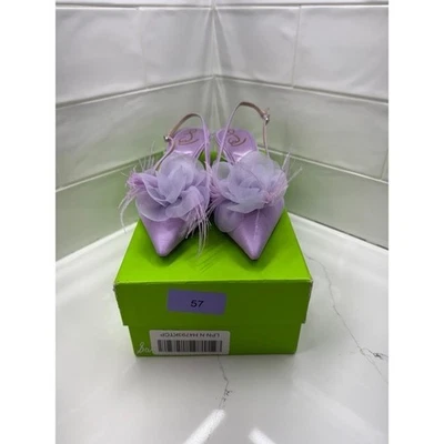 Sam Edelman Faye Orquídea Seda Eslinga Gatito Tacones Flor Adornado 7M Foto 1 de 4