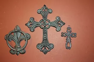 (3) Fleur de Lis Türklopfer Bronze Optik Gusseisen, Vintage Look französisch - Bild 1 von 5