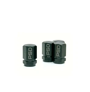 PSDesigns BlackLine Titanium Tyre Valve Caps - Picture 1 of 5
