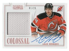2013-14 National Treasures Colossal Jersey Auto #CO-AH Adam Henrique 01/25