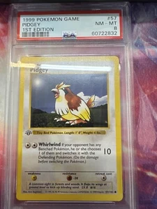 Pokemon 1st Edition Base Pidgey PSA 8 NM-Mint 57/102 1st Ed Shadowless Base - Picture 1 of 2