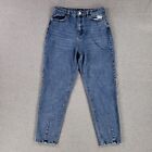 Simple Society Jeans Größe 9/29 Retro Hochhaus Stein waschen schwer Denim 90er Jahre konisch