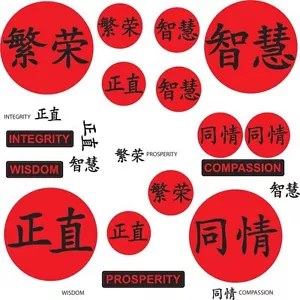 Asian / Chinese Virtues Peel & Stick Applique RMK1310SCS - Picture 1 of 2