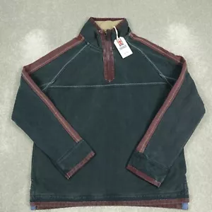 Maglione uomo Fat Face blu medio Airlie 1/4 zip manica lunga collo alto NUOVO - Foto 1 di 11