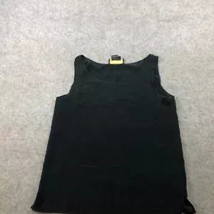 Vintage Classiques Entier Top Women 6 Black Solid Tunic Sleeveless Silk - Picture 1 of 8