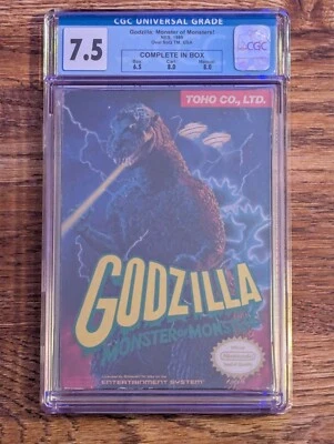 GODZILLA Monster of Monsters Nintendo NES Game CIB Complete 1989 CGC Grade 7.5 - Image 1 of 4