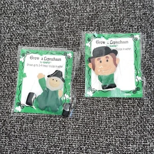 Vintage New Grow A Leprechaun LOT of 2 Ganz Novelty St Patrick’s Day Toy Prize - Picture 1 of 2