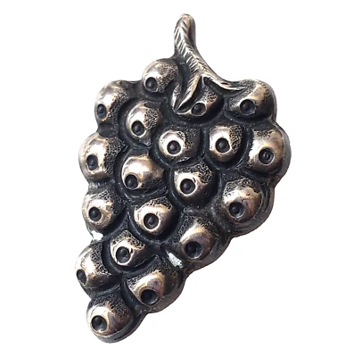 Botones vintage de plata esterlina mexicana - uvas - marcado 925-1 y 1/4" grande Foto 1 de 4