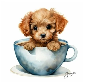 Watercolor Poodle Painting Art Print 8x11 inch - Picture 1 of 1