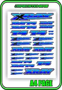 XRAY RC STICKER SHEET SET VINYL DECAL T4 ELECTRIC 1/10 TOURING CAR BLUE BLEND - Picture 1 of 4