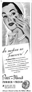 1952 Advert POTTER & MOORE'S Powder & Cream Original Cosmetics Ephemera Print Ad - Picture 1 of 1