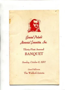 Vintage Event Menu WALDORF ASTORIA 1967 Gen Pulaski Memorial Committee Banquet - Picture 1 of 3
