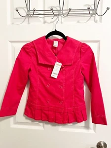 New GYMBOREE NAUTICAL PLEATED SPRING Barbie Hot Pink JACKET GIRLS Size 7 - 8 - Picture 1 of 9