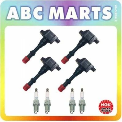 Bobina de encendido 4 para Honda Civic Hybrid 03-10 B2870*4 30520PWA003 +4 bujías * Foto 1 de 2
