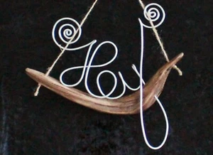 HEY Maritimer Schriftzug Türschild Mobile H33 x B23 cm Aludraht Schwemmholz - Bild 1 von 6