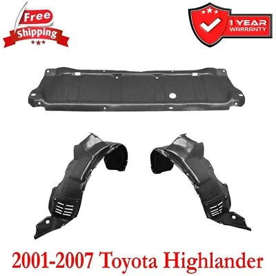 Fender Liner & Engine Undercover For Toyota Highlander 2001-2007  Front Set 3pcs - Image 1 of 4
