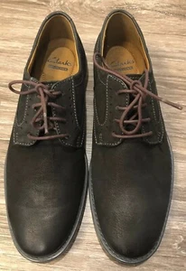 Clarks Garren Plain Mens Shoes Size 7.5 Black NWOB - Picture 1 of 5