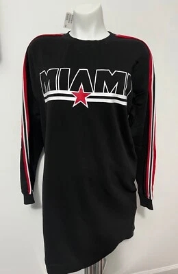 NWT H&M Divided Miami Black Red Sweatshirt Fleece Dress Size 6 - Image 1 of 2