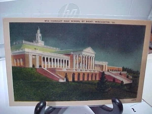 Winchester Virginia, VA" Handley High School By Night" VINTAGE Postcard - Picture 1 of 2
