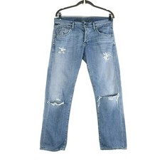 Citizens Of Humanity COH Distressed Straight Leg Jeans Men's Size 27 Blue Denim