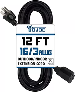 YOJOE Cable de Extensión Interior Exterior, 3 Puntas 13A Cable de Alimentación Impermeable, 16 Gau - Imagen 1 de 12