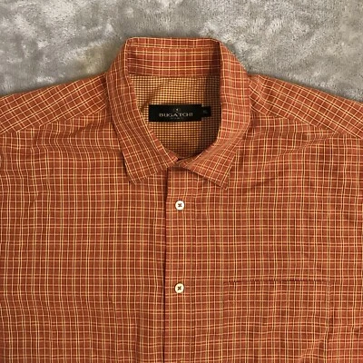 Bugatchi Men’s Shirt XL Short Sleeve Plaid Button Down Check Tartan Gingham  - Image 1 of 4