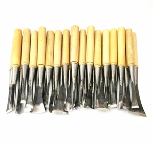 Hand Wood Carving Tools 31pcs General Chisel Made Ground By Hand With Tool Bag - Picture 1 of 5