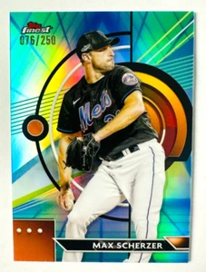 2023 Topps Finest Max Scherzer Aqua Refractor Card SP #/250 Mets Star! - Bild 1 von 3