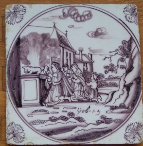Bibelfliese Fliese Kachel antik alt antique dutch tile tuile Delft Art tegel - Bild 1 von 1