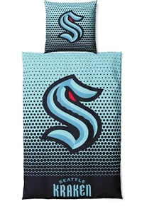 NHL Bettwäsche Set Seattle Kraken Eishockey Bedding Set Bettbezug 200x135cm - Bild 1 von 1