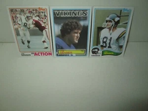 LOT OF 3 JOE SENSER 1980s Topps Football Cards #398 399 105 MINNESOTA VIKINGS NM - Picture 1 of 1