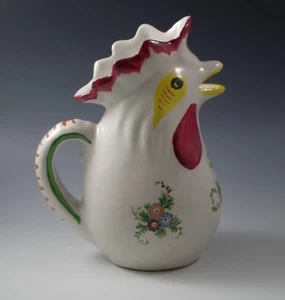 DERUTA POTTERY ITALY LARGE ROOSTER PITCHER 9", #2 - Picture 1 of 5