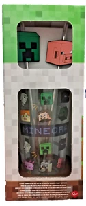 Minecraft Drinks Glass Gift Tumbler Glass & Creeper Pig Metal Straws Stor Movie - Picture 1 of 6
