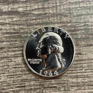 1964 Proof Washington Quarter 90% Silver Beautiful Finish - Picture 1 of 2