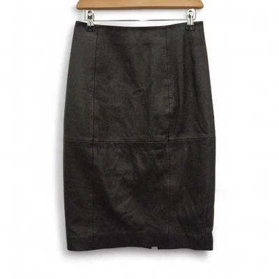 White Label The White Company Skirt Size UK 8 Black Leather Zip Preloved - Image 1 of 4