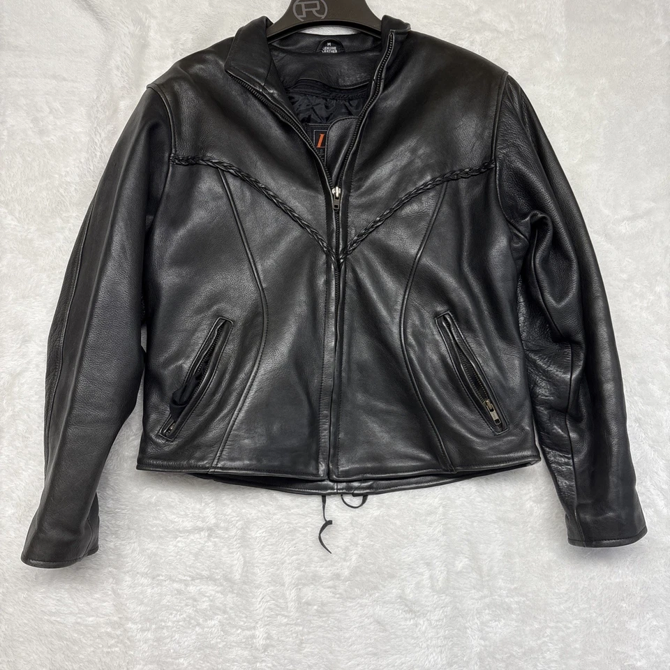 Equipo de cuero LG para mujer M cuero genuino trenzado forro extraíble motocicleta Foto 1 de 4