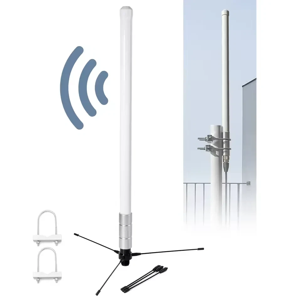 144/430Mhz VHF UHF Fiberglass Mobile Radio Base Omnidirectional Outdoor Antenna - Image 1 of 4
