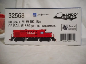 Rapido 32568 HO Scale CP Rail MLW RS18U #1829 DCC/Sound BRAND NEW IN BOX - Picture 1 of 8