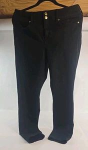 Pantalone donna Anne Klein nero vita alta skinny gamba dritta elasticizzato taglia 14. - Foto 1 di 11